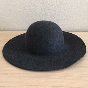 J Crew Charcoal Grey Wool Floppy Hat, S/M